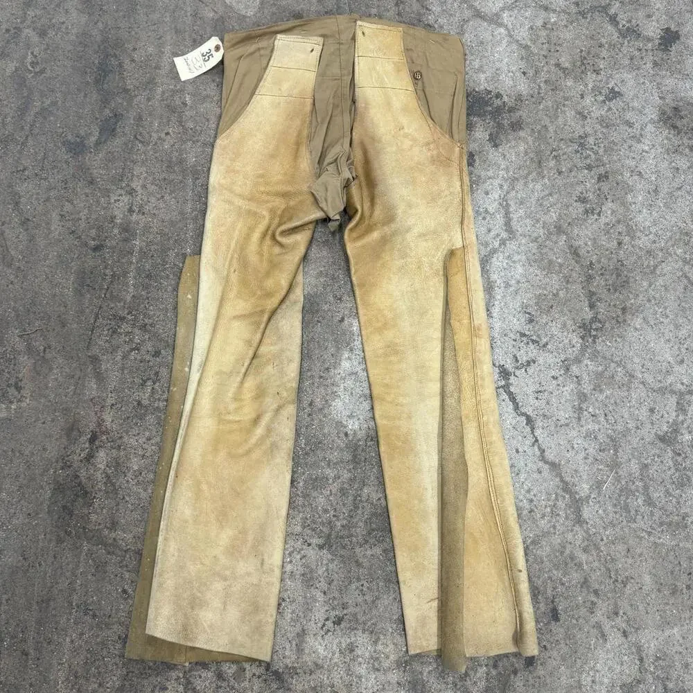 Vintage 1940s 50s Genuine Suede Western Film Costume Chap Trousers - Picture 2 of 5